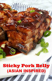 Sticky Pork Belly Is An Asian Inspired Recipe The Meat Is Super Tender And The Top Is The Crispi Pork Belly Recipes Crispy Pork Belly Recipes Easy Sticky Pork