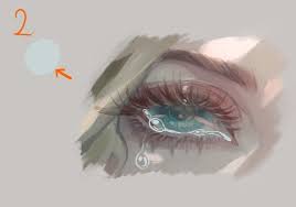 Then, draw a short horizontal line centered under the first line to make the bottom of the eye. How To Draw Anime Tears Basic Digital Painting Digital Painting Tutorials And Materials