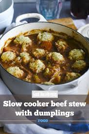Slow Cooker Beef Stew With Dumplings Recipe Slow Cooker Stew Stew And Dumplings Slow Cooker Beef Stew