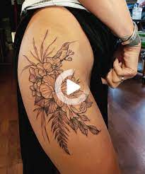 Hip Tattoo Tropische Bloemen Kolibrie Flower Thigh Tattoos Hip Tattoo Hibiscus Tattoo