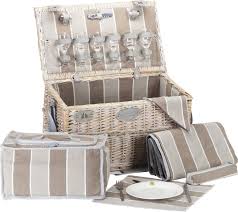 Les assiettes sont maintenues par des sangles en croûte de cuir double face surpiqué 6 verres à pied (12 cl) aménagés dans des compartiments individuels en osier maintenus par une lanière en croûte de cuir Les Jardins De La Comtesse Picknickkorb Chinon Aus Weide Komplett Fur 6 Personen Kuhlfach Keramikteller Und Weinglasern Einer Wasserdichten Tischdecke Gestreifter Stoff 53 X 31 X 30 Cm Rezepte Kochrezepte Kochen Im Alltag Gelesi De