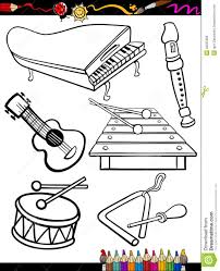 Cartoon Music Instruments Coloring Page Coloring Book Or Page Cartoon Illustrat Sponsored Music Coloring Musical Instruments Drawing Music Coloring Sheets
