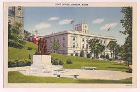 Bangor Maine Vintage Linen Postcard Bangor Post Office 1930 S Maine Souvenir Vintage Postcards Bangor Maine Maine