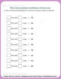 Tens and ones number partition worksheet. Place Value Worksheets For Grade 1 Identify Tens And Ones Your Home Teacher