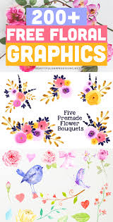 Pattern of hand drawn flowers in blue color. 200 Free Floral Graphics Beautiful Dawn Designs