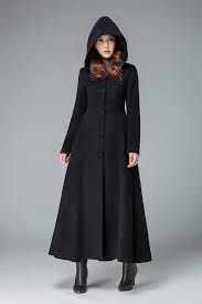 Black Winter Coat Wool Coat Winter Coat Warm Coat Long Wool Coat With Hood Long Coat Wool Coat Women Vintage Clothing 1839 With Images Coat Dress Winter Coats Women Black Winter Coat