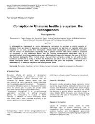 Pdf Corruption In Ghanaian Healthcare System The Consequences