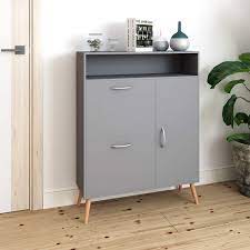 This would be perfectly remedial with a shoe cabinet that allows us to have a place to have all. Grey Painted Slim Sideboard With 2 Shoe Storage Drawer 1 Door Mini Hall Buffet 7427076758674 Ebay