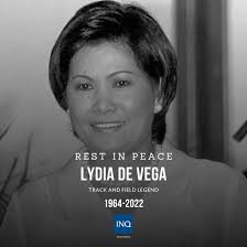 REST IN PEACE. Sprint queen Lydia de Vega, once regarded as Asia's fastest  woman, has passed away after her bout with breast cancer. She was 57. Her  daughter, volleyball player Stephanie Mercado,