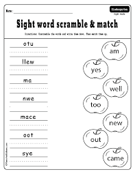 The word scramble is printable and the scrambled words change each time you visit. Sight Word Scramble Worksheets 99worksheets