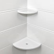 Add a unique design touch with this 8 x 8 carrara white marble corner shower shelf in white. Mohawk Vivant Bath Accessories 7 5 8 X 7 5 8 X 7 8 Ceramic Corner Shelf At Menards