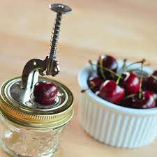 Mason jar cherry pitter