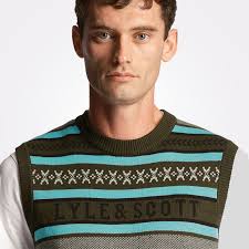 Lyle & Scott Glen Fair Isle Crew Neck Vest LSKN1901V W485 MUŠKI DŽEMPER