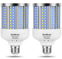 2 Pack 280W Equivalent LED Corn Light Bulb, 4000 Lumen 6500K Cool White  Daylight 40W LED Corn Lamp,E26/E27 Medium Base,for Indoor Outdoor Warehouse  ...