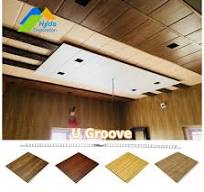 Waterproof Cheap U Groove Interior Wood PVC Ceiling Laminated Wall Cladding  Panel