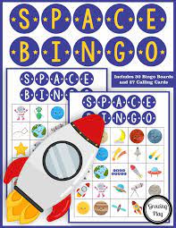 Space Bingo Pdf Printable Game Growing Play Space Games For Kids Space Bingo Printable Games