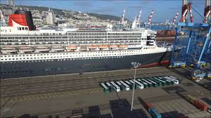 A giant cruise ship with everything on board from spas to gyms. Queen Mary 2 At Haifa Port Youtube