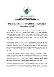 Kenyataan Akhbar Jabatan Alam Sekitar Jabatan Alam Sekitar Facebook