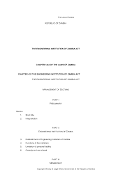 Http Www Parliament Gov Zm Sites Default Files Documents Acts Engineering 20institution 20of 20zambia 20act Pdf