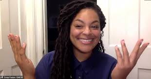 WriteGirl Co-Emcee and actor Cooper Foster leads mentees through an  activity to help them create a magical object using the heat of their  hands! “Rub your hands together vigorously, and see if