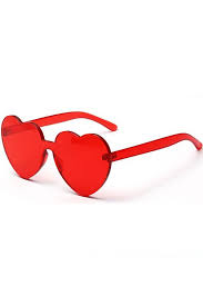 Red Heart Shape Rimless Clear Sunglasses Clear Sunglasses Heart Shaped Sunglasses Heart Sunglasses