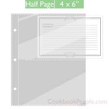 Half Page 4x6 Recipe Card Protectors For 3 Ring Binder 20ea Recipe Cards Family Recipe Book Printable Recipe Cards