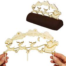 En traîneau, par la cheminée . Decor De Buche De Noel En Bois A Personnaliser Pere Noel Traineau