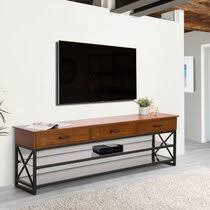 The mdf outer frame with the faux wood veneer gives this. Long Tinted Glass Shelf Tv Stands Entertainment Centers You Ll Love In 2021 Wayfair