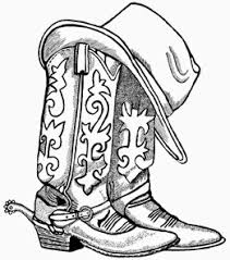 This coloring page belongs to these categories: Cowboy Boots And Cowboy Hat Drawing Hd Shoe Clip Art Fashion Clipartix