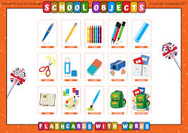 There Are 15 Gorgeous Flashcards In A4 And A5 Size Namely A Pen A Pencil Crayons Markers A Ruler Scisso Flashcards Educational Worksheets Objects