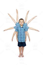 Images & videos are not included. Frontal Full Body Shot Of 10 Years Boy On White Background Composing With Ten Arms Stock Photo 40b12d7a D733 438a B5f7 8b619cda8051