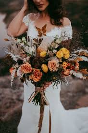 Sunflower bridal bouquet, cascading bouquet, wedding bouquet, bride bouquet, ivory bouquet, greenery bouquet, made to order. 20 Stunning Fall Wedding Flowers And Bouquets For 2021 Brides Emmalovesweddings