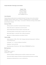 it lecturer resume templates at
