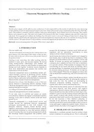 Tujuan dari jurnal ini adalah untuk mendukung pengembangan teori dan praktik manajemen di indonesia melalui penyebaran penelitian di lapangan. Pdf Classroom Management For Effective Teaching