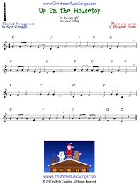 Music flashcards | treble clef note names Up On The Housetop For Clarinet Free Sheet Music