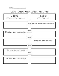 Cause And Effect Using Click Clack Moo Cows That Type Cause And Effect 2nd Grade Reading Reading Comprehension Activities