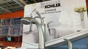 Bridge faucets can get real pricey real quick (we're. Costco Kohler Linwood Pull Out Kitchen Faucet 99 Youtube