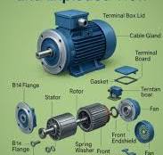 Electric motor internal components. Rotor, stator, shaft ...