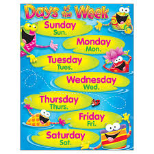 Days of the week chart. Buy Days Of The Week Learning Chart In Cheap Price On Alibaba Com