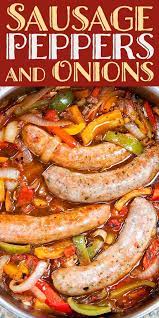 Sausage Peppers And Onions Recipe Recipe Stuffed Peppers Italian Sausage Recipes Sausage Dinner