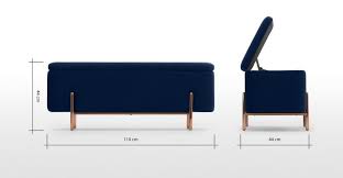 Asare 110cm Upholstered Ottoman Storage Bench Royal Blue Velvet And Copper Made Com In 2020 Storage Ottoman Bench Upholstered Ottoman Storage Ottoman