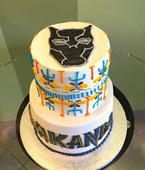 Giving a wakanda forever salute to lucas on his 4th birthday with this black panther themed two tier and matching. Black Panther Tribal Tiered Cake Classy Girl Cupcakes