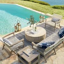 Isola Seating In Weathered Finish Frontgate Backyard Furniture Teak Patio Furniture Small Patio Furniture