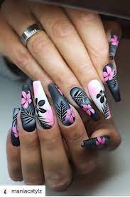 Coffinnails 50 Coffin Nails Designs Trends Nail Art Ideas 2021 Page 21 Of 58 Hairstylesofwomens Com Coffin Nails Designs Floral Nails Tropical Nails