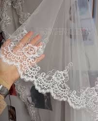 Tulle Ivory Veil With Flower Ornamens Lace Cathedral Boho Wedding Veil Floral Lace Veil Mantilla Veil Floor Length Veil White Lace Veil Boho Wedding Veil Bridal Veils And Headpieces Fingertip Wedding Veils
