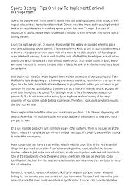Read our complete review of heritage sports: Sports Betting How You Can Implement Bankroll Managementbcwqk Pdf Pdf Docdroid