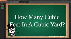 20 cubic feet to cubic yards = 0.74074 cubic yards How Many Cubic Feet In A Cubic Yard Youtube