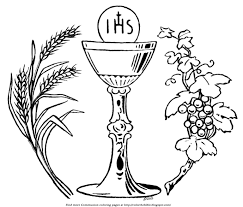 Catholic bible and chalice with holy host to event. Wheat And Grapes Communion Coloring Page Coloring Pages Grapes Drawing Chalice