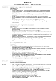 acquisition specialist resume samples