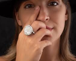 Silver Ring With Florin (fiorino) "duccio", Ring From Florence,handmade  Good Luck Ring, Anniversary Ring